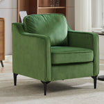 Contemporary Upholstered Armchair – Velvet Accent Chair For Living Room Or Study | Green