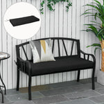 Garden Bench Cushion 2 Seater Seat Pad Indoorand Outdoor Use | Black