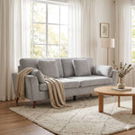 2-seater Chenille Upholstered Sofa With Pillows | Grey