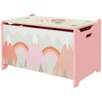 Toy Box, Kids Toy Chest With Lid, Safety Hinge | Pink