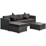 6 Pieces Rattan Furniture Set Garden Sofa Conservatory | Gray