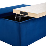 Velvet Upholstered Storage Ottoman Stool