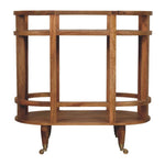 Saffron Rattan Butler Table, Hand-woven Saffron Rattan, 1 Open Shelf, Brown
