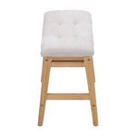 Breeins Set Of 2 Chenille Upholstered Bar Stools With Wooden Base