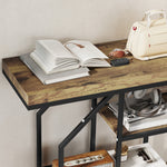 HOMCOM Industrial Console Table, Hallway Table With 4-tier Shelves