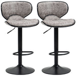Bar Stool Set Of 2 Microfiber Adjustable