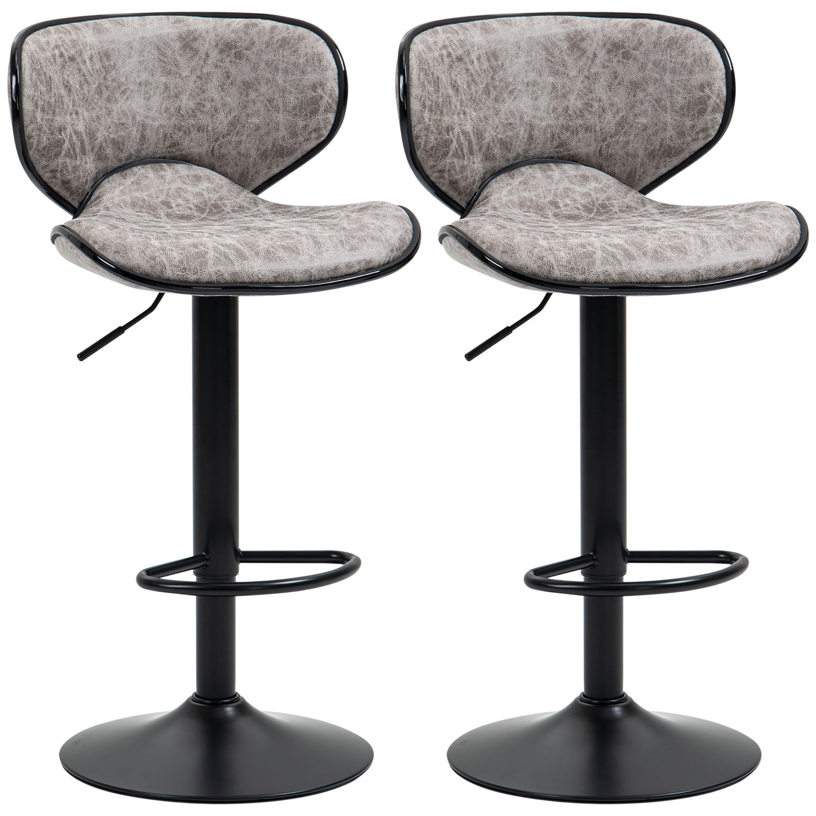 Bar Stool Set Of 2 Microfiber Adjustable