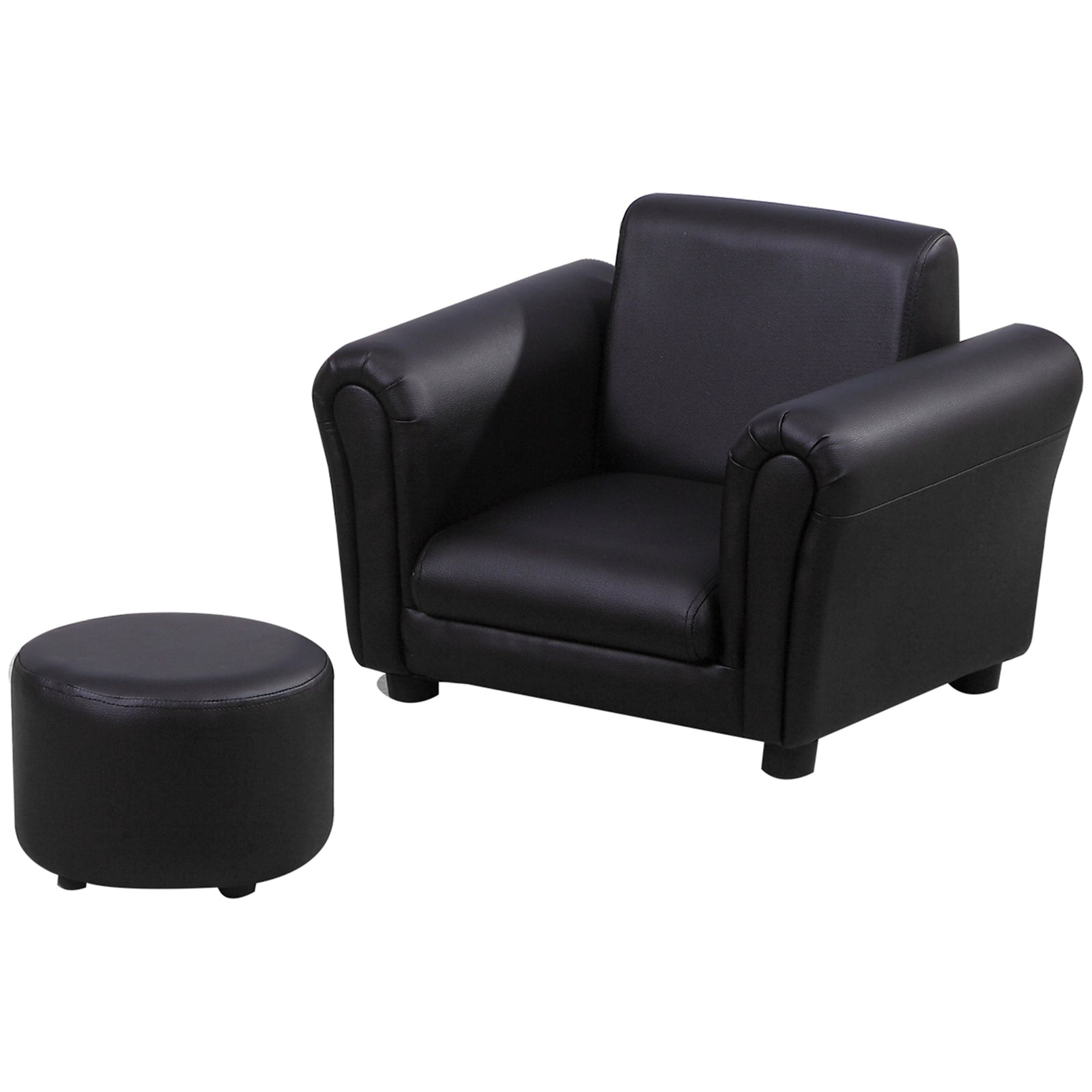 Kids Sofa Chair Set Armchair Seating Seat Bedroom Playroom Stool | Black