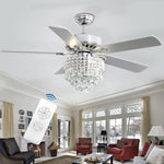 52 Inch Modern Ceiling Fan With Adjustable Led Light & Remote Quiet 5 Blade Fan Fixture