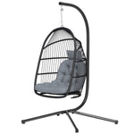 Outsunny Dark Grey Rattan Egg Chair, 150kg