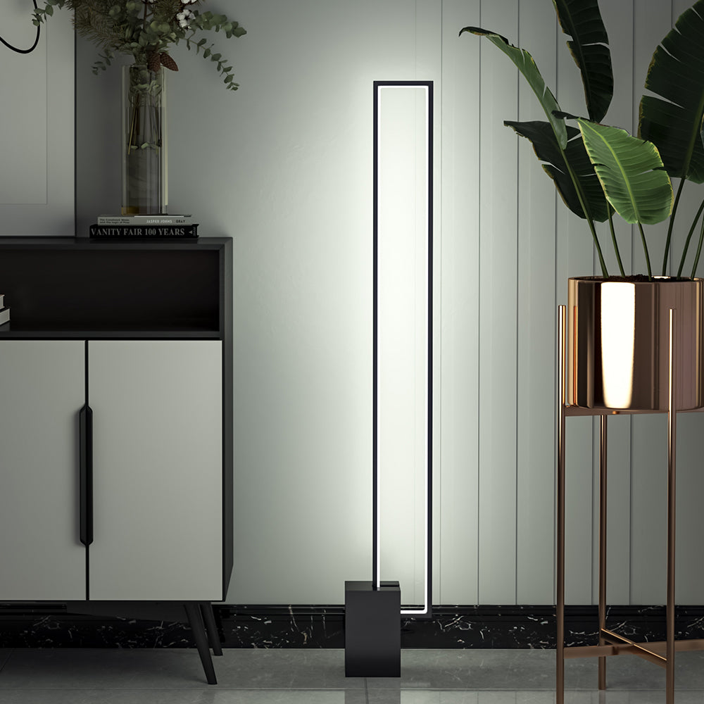 Breeins Metal Rectangular Led Floor Lamp With Black Base