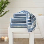 Madison Striped Towels – Ultra-soft 100 Percent Bci Cotton, Elegantly Absorbent | Bath Sheet | Blue