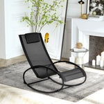 Patio Orbital Rocking Chair Chaise | Black