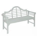 Lutyens Style Pu Painted Wooden Garden Bench | Pearl White
