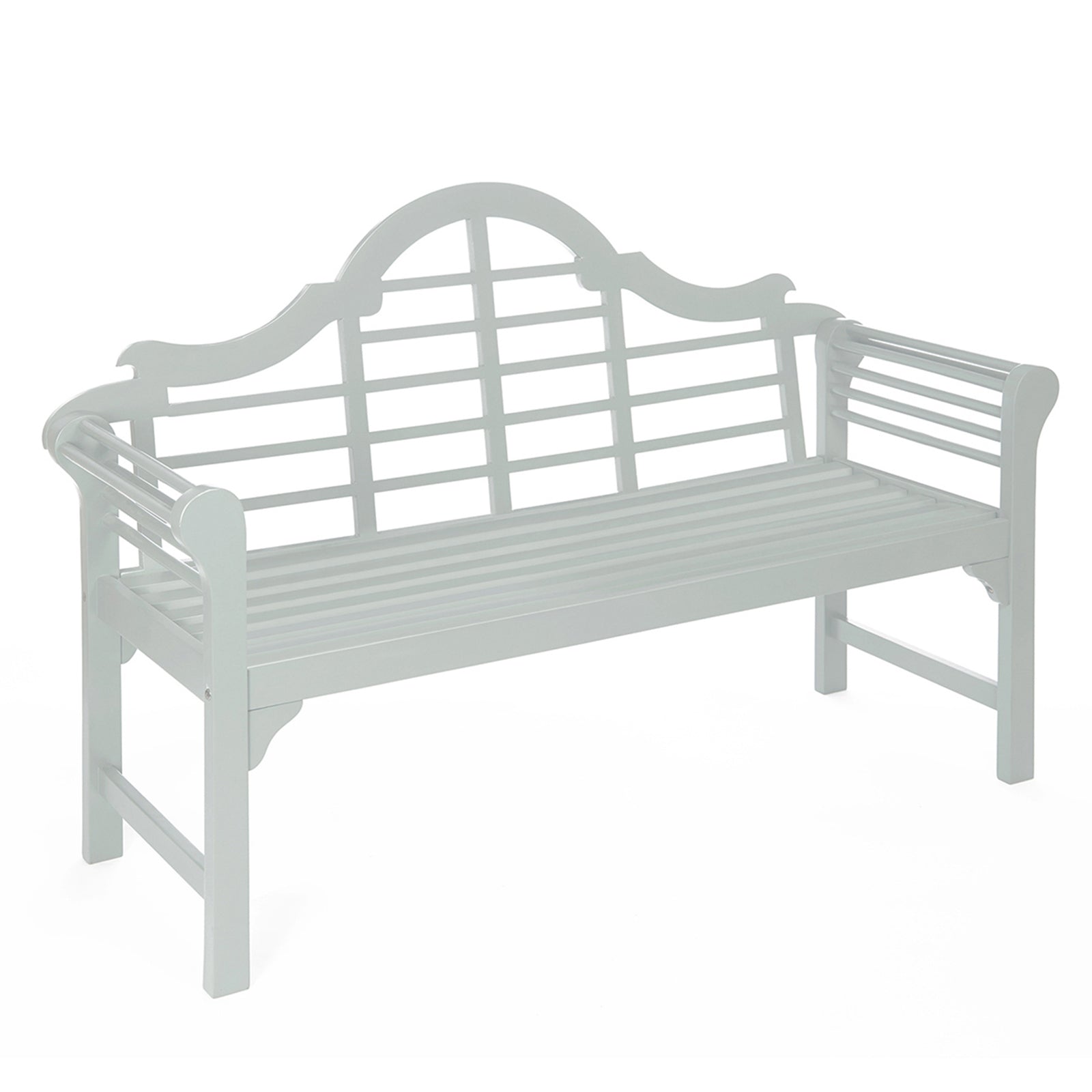 Lutyens Style Pu Painted Wooden Garden Bench | Pearl White