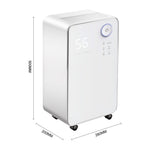 16l/day Smart Dehumidifier With Wi-fi Control, 2l Tank & Timer – Quiet Operation, Led Display,with Wheels Design