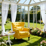 Upholstered Nail Head Modern Buttoned Armchair With Lumbar Pillow And Cushion