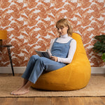 Dalton Cord Bean Bag Chair | Yellow