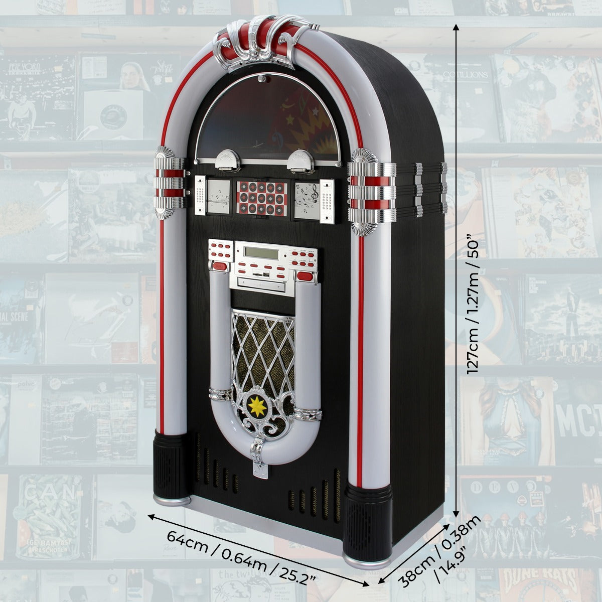 MonsterShop Jukebox Vinyl Record Player & Sound System