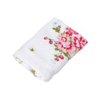 Floral Printed 100% Cotton Towel | Hand Towel | White