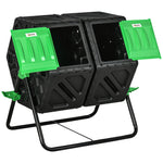130l Dual Chamber Rotating Composter With Ventilation