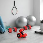 Adjustable 30kgs Barbell & Dumbbell Set | Red