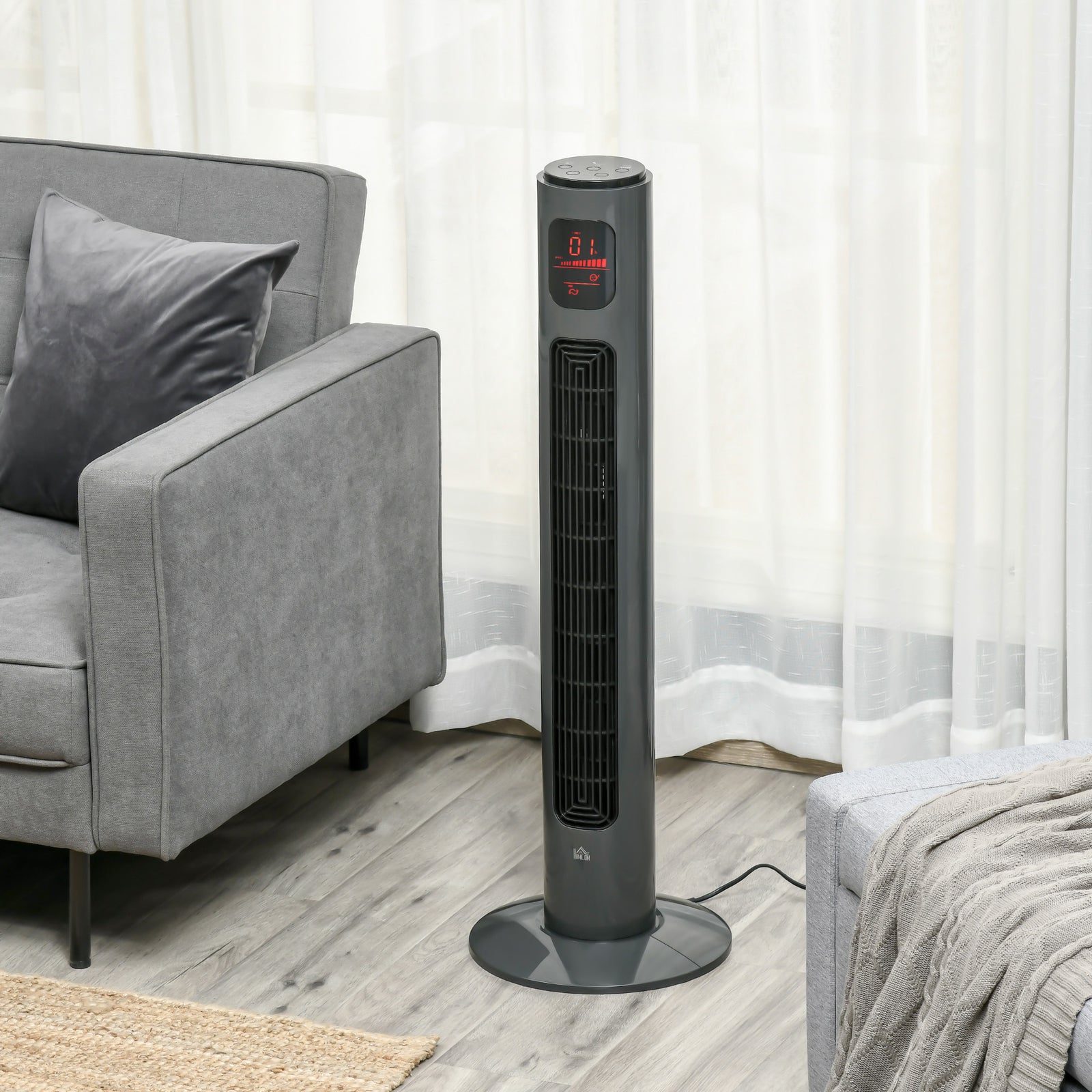 38 Inch Tower Fan With 70° Oscillation 3 Speed And 3 Mode | One Size | Gray