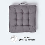 Cotton Armchair Booster Cushion | 50cm x 50cm | Charcoal Grey