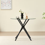Stylish New York Dining Table Set With 4 Amelia Velvet Chairs | Blue