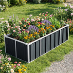 120/160/240cm W X 80cm D X 45cm H Anthracite Grey Raised Garden Bed Galvanized Raised Garden Bed Outdoor Heightened Steel Metal Planter Box | Medium