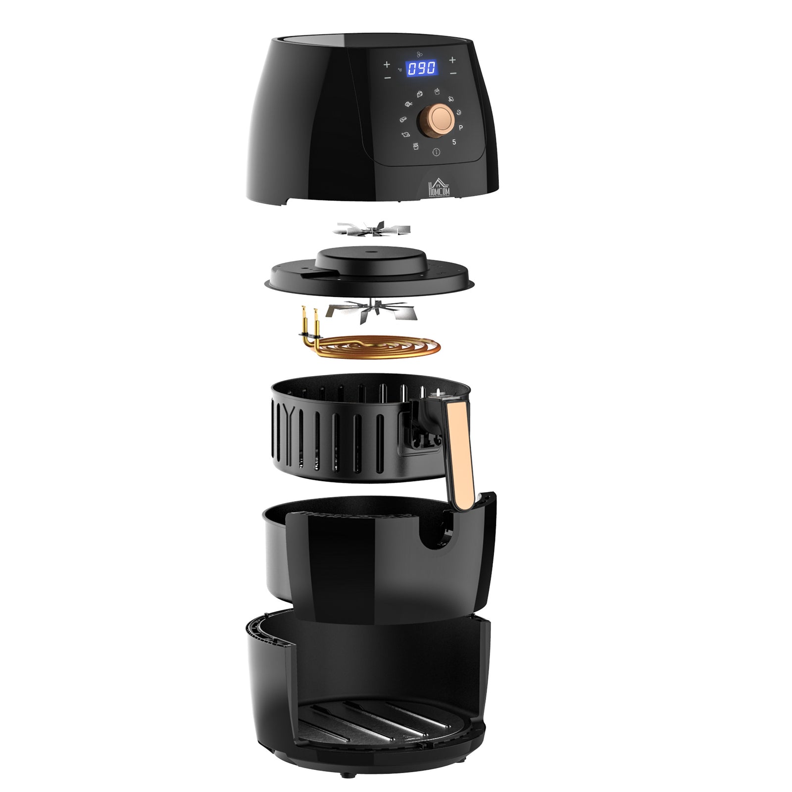 Air Fryer 1700w 5.5l With Digital Display Adjustable Tempt