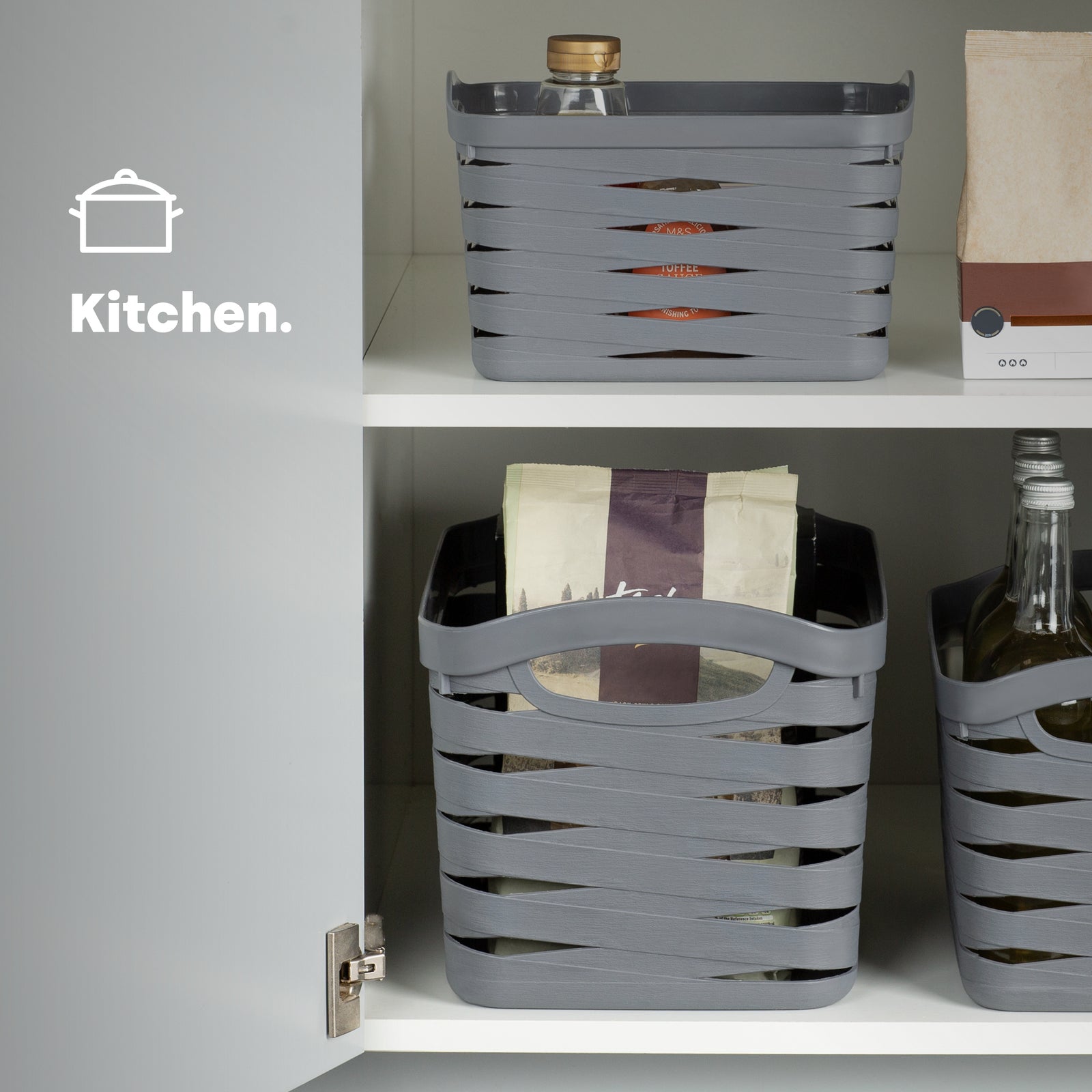 Kaari Grey Woven Basket - 22l