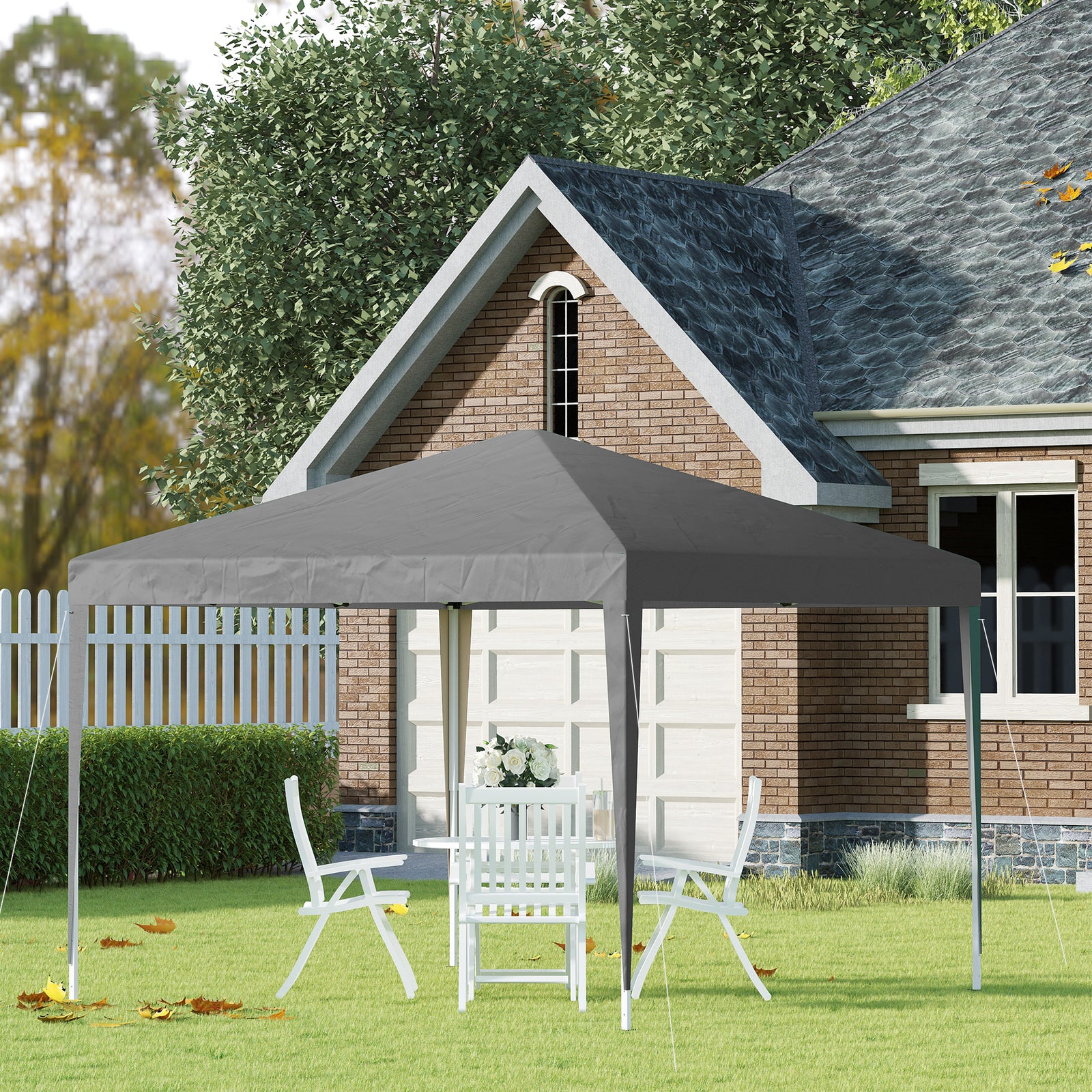 3 X 3m Garden Pop Up Gazebo Height Adjustable Marquee