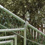 Walk In Chicken Run W/ Cover, Hanging Feeder, Perch | Large | Silver
