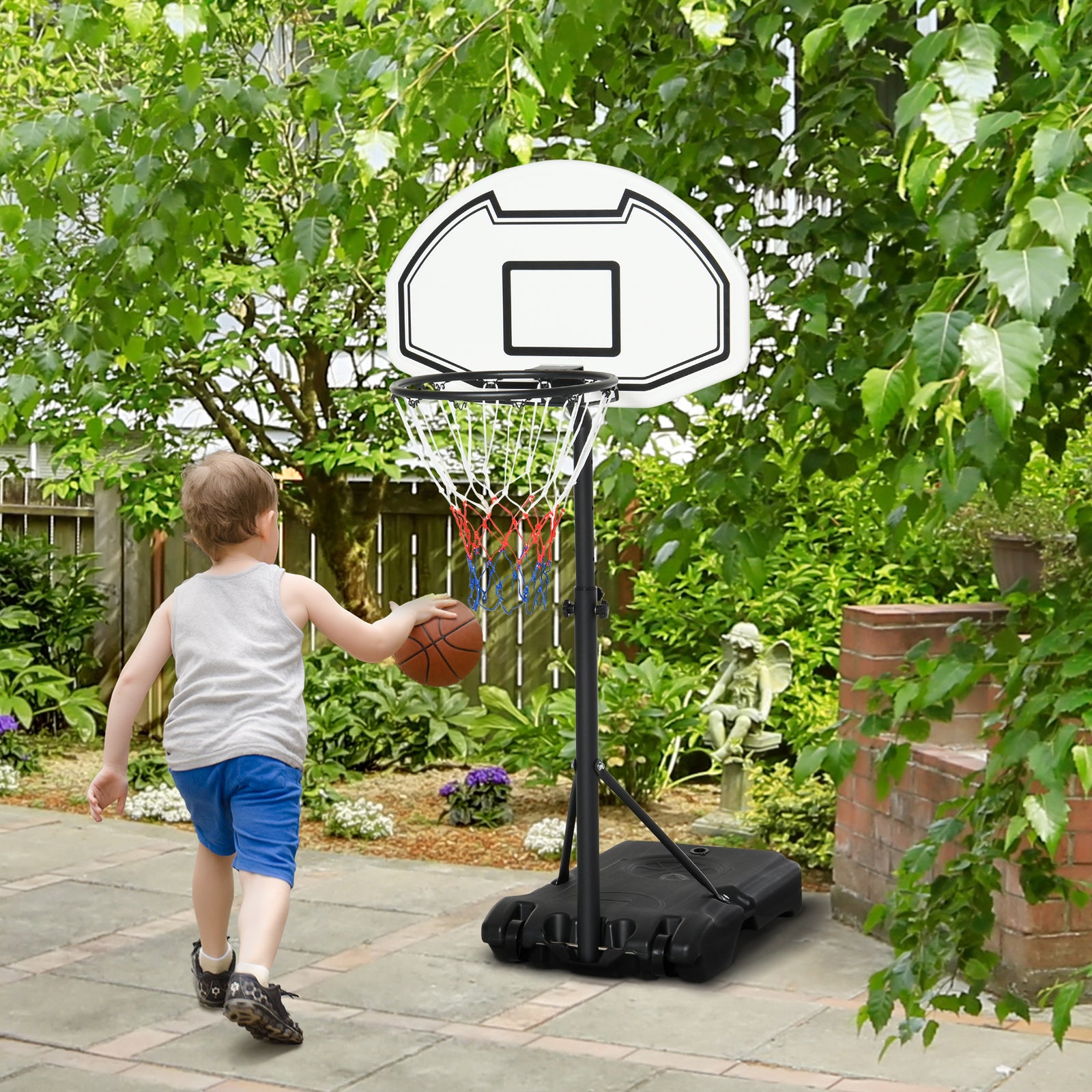 Kids Adjustable Basketball Hoop 94-123cm | Black