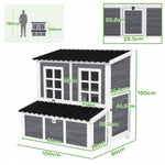 Wooden Chicken Coop W/ Nesting Box For 2-4 Chickens, 100 X 86 X 100cm