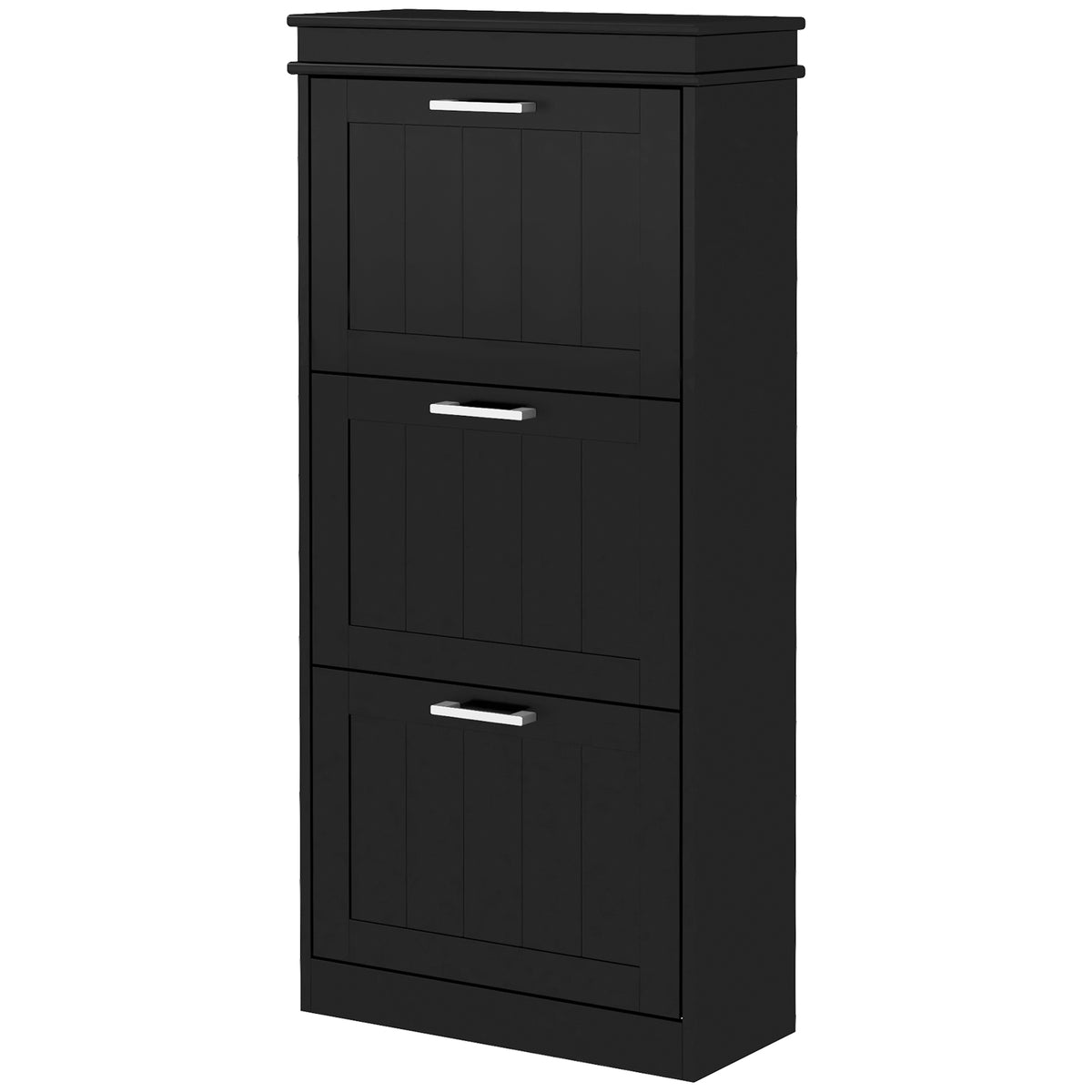 HOMCOM Slim Shoe Storage Cabinet With 3 Flip Drawers For Entryway