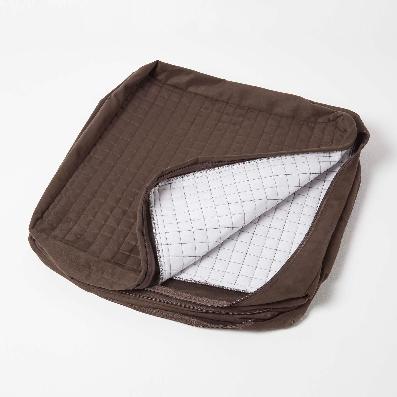 Quilted Polyester 3 Seater Orthopaedic Booster Cushion Cover | 50cm x 150cm | Brown