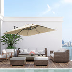 2.7x2.7m Cantilever Parasol W/ 360° Crank Handle Tilt | Cream