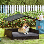 Pawhut Wicker Dog House, Rattan Pet Bed With Soft Cushion, Cat Basket | Gray
