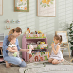Aiyaplay Kids Toy Storage Unit With 6 Storage Boxes For Playroom, Pink