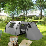 Outsunny 3-4 Man Tunnel Tent, 3000mm Waterproof, Large Family