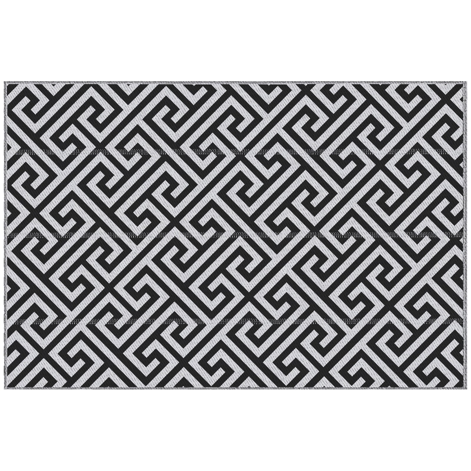 152x243cm Outdoor Straw Rug For Camping/picnic | Black