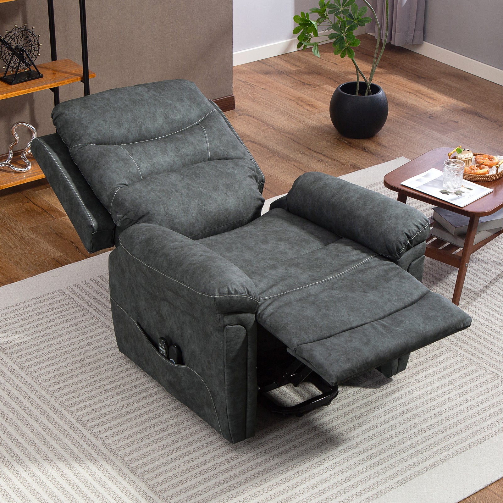 Massage Recliner Chair, Lift Chair With Heat, Usb, Remote | Grey