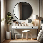 Rei - Round Metal Circle Mirror | 90cm x 90cm | Black
