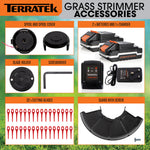 20v 2 In 1 Electric Cordless Grass Strimmer Garden Grass Cutter Trimmer Battery & Charged Included | 2 Batteries + 1 Charger | Grey