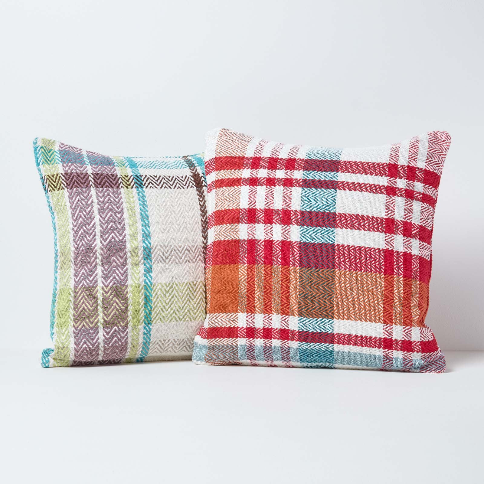 Tartan Cotton Falun Cushion Cover | 45cm x 45cm | Red