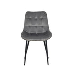 Erica Plush Velvet Comfort Dining Chairs - Set Of 4 | One Size | Grey