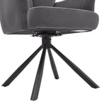 Modern Upholstered Swivel Armchair with Black Legs