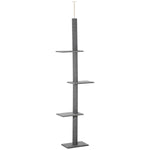 260cm Floor To Ceiling Cat Tree Kitten Tower W/ Adjustable Height | Gray